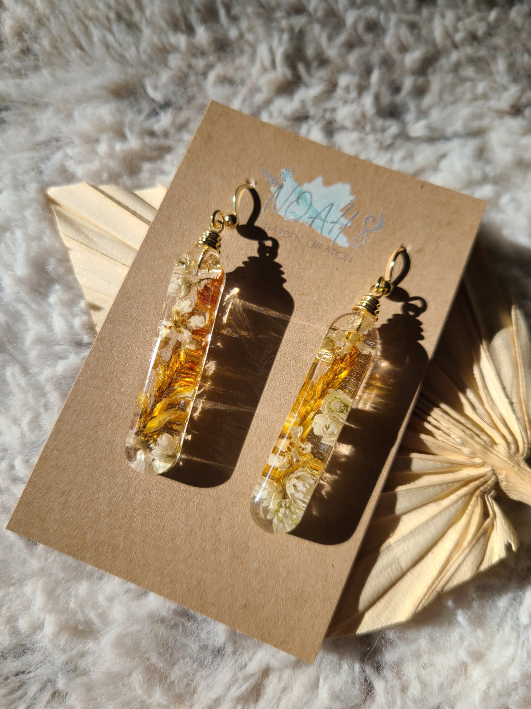 Golden celosia earrings