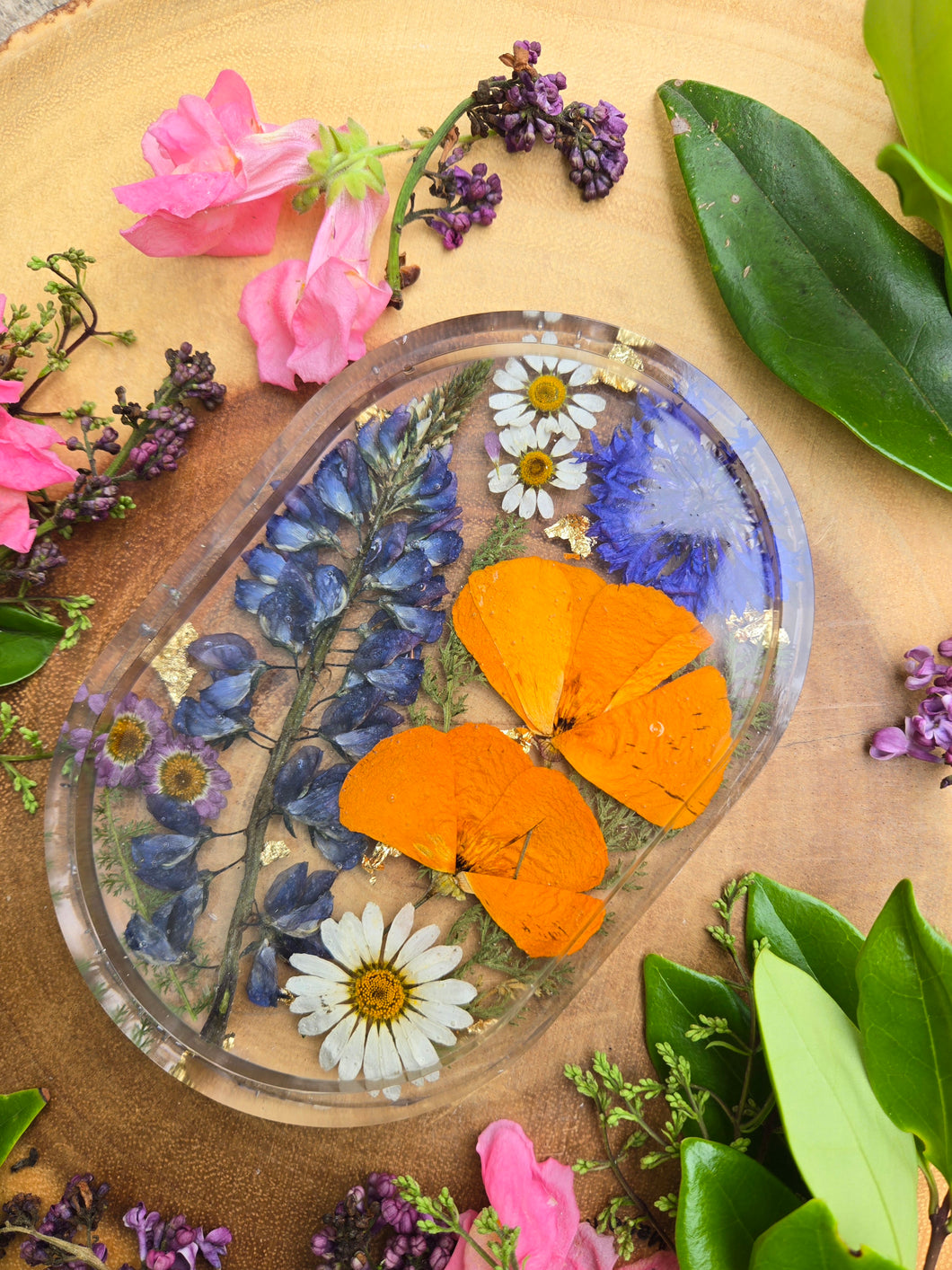 Native California Wildflowers Small Vanity Tray, 6 inches x 4 inches