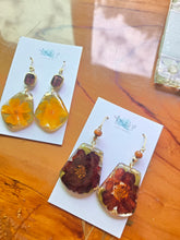 Load image into Gallery viewer, California Poppy tray and Marigold earrings
