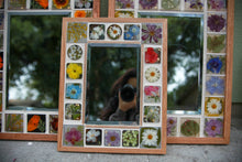 Load image into Gallery viewer, Medium Floral Mirror on light Oak Wood Frames
