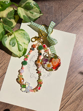 Load image into Gallery viewer, Bag Charm- Summer Strawberry Charms with Gingham Ribbon

