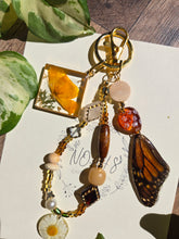 Load image into Gallery viewer, The California Dreamin Bag Charm- Poppy &amp; Monarch butterfly
