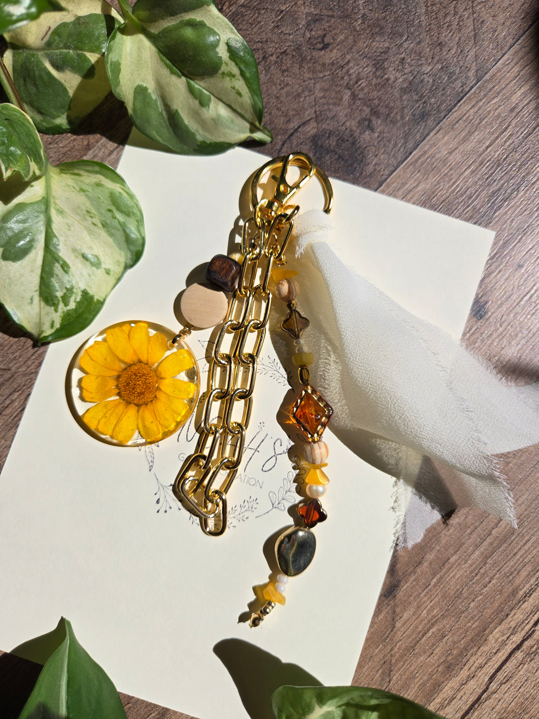 Yellow Daisy Bag Charm
