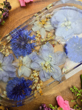 Load image into Gallery viewer, Blue Larkspur &amp; cornflower Vanity Tray, 7 inches x 3.75 inches
