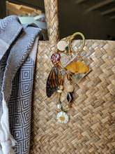 Load image into Gallery viewer, The California Dreamin Bag Charm- Poppy &amp; Monarch butterfly

