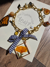 Load image into Gallery viewer, The California Dreamin Bag Charm- Poppy &amp; Monarch butterfly
