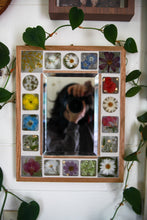 Load image into Gallery viewer, Medium Floral Mirror on light Oak Wood Frames
