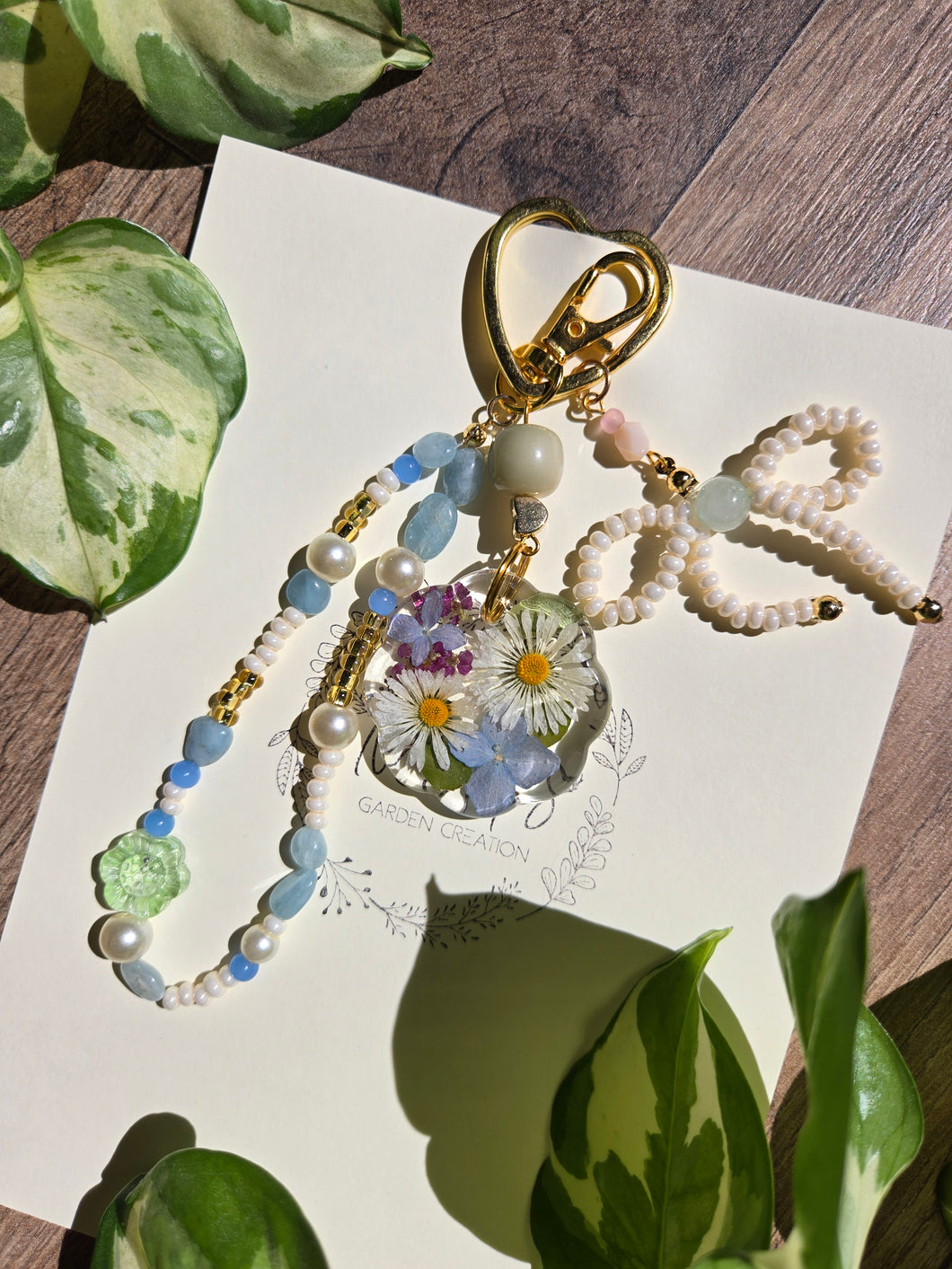 Little Spring Daisy and wildflowers Bag Charm
