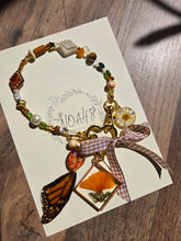 Load image into Gallery viewer, The California Dreamin Bag Charm- Poppy &amp; Monarch butterfly
