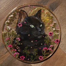 Load image into Gallery viewer, Sarah&#39;s [DOWN PAYMENT] Custom Pet Portrait, 8 inch acrylic pet portraits with pressed botanicals
