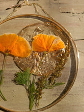 Load image into Gallery viewer, Golden California poppy,  Resin wall hangings, 6 inch round wall decor
