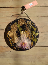 Load image into Gallery viewer, Orchid Resin wall hangings, black background, 7 inch wall decor
