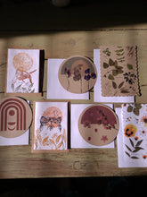 Load image into Gallery viewer, SINGLE Digitalized Pressed Botanical Postcards(Blue), One-sided postcards with envelope
