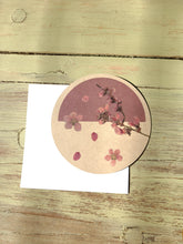 Load image into Gallery viewer, SINGLE Digitalized Sakura Botanical Postcard, One-sided postcards with envelope, round postcard
