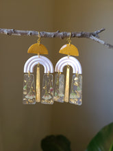 Load image into Gallery viewer, Spring translucent collection- blossom arch, real pressed flowers in resin, polymer clay
