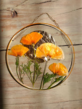 Load image into Gallery viewer, California Wildflower Resin wall hangings, 7 inches in diameter, clear background
