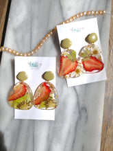 Load image into Gallery viewer, Summer Fruity Collection- Matcha Strawberry kiwi drop with stainless steel stud top
