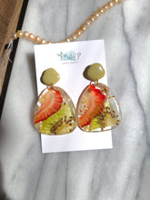Load image into Gallery viewer, Summer Fruity Collection- Matcha Strawberry kiwi drop with stainless steel stud top
