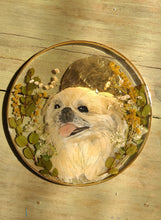 Load image into Gallery viewer, Custom Pet Portrait, 8 inch acrylic pet portraits with pressed botanicals
