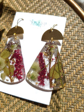 Load image into Gallery viewer, Fall Collection- Garden statement dangles, brass top
