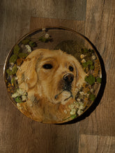 Load image into Gallery viewer, Custom Pet Portrait, 8 inch acrylic pet portraits with pressed botanicals
