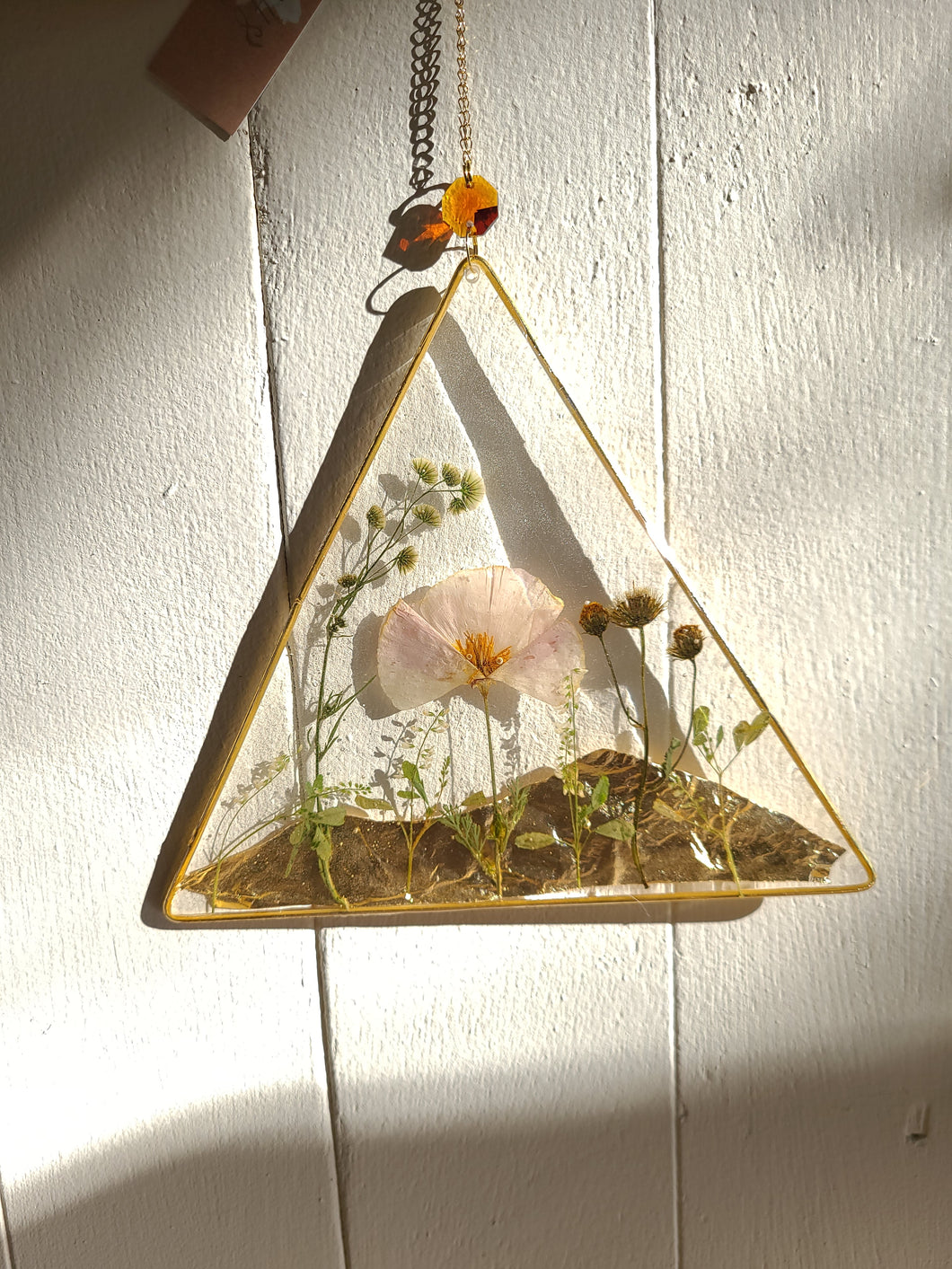 California Poppy Wall Hanging, Golden Triangle, Gold Mountains, Amber Gem