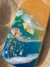 Load image into Gallery viewer, California Golden Coast, charcuterie board, 16 x 4.7 inches, solid wood tray, made with FDA food safe resin
