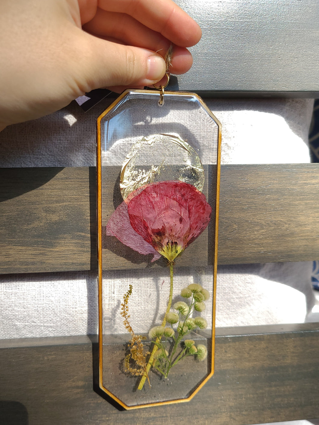 Iceland Poppy Wall Decor- Unique wooden frame, real pressed flowers