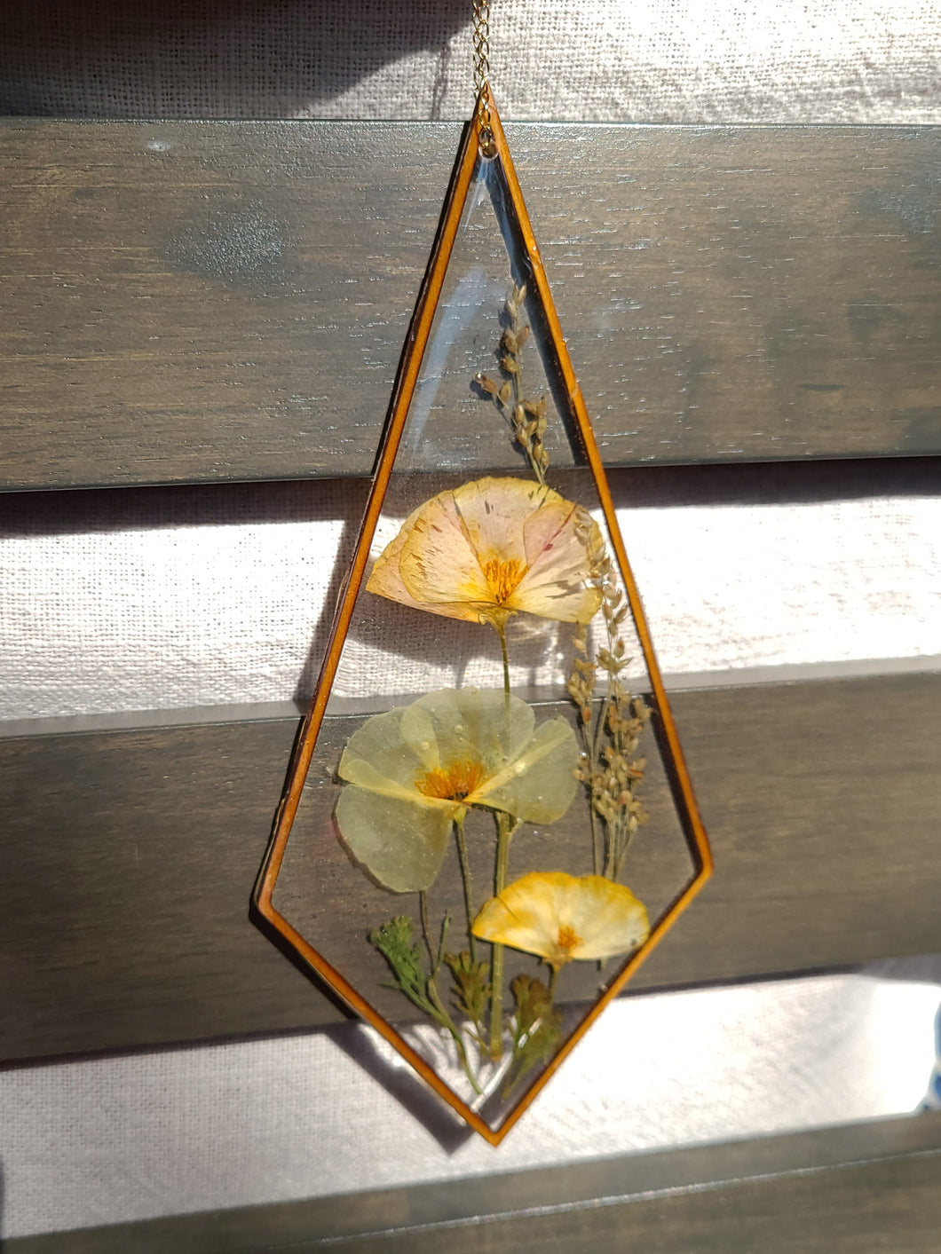 Wall Decor- Unique wooden frame, real pressed flowers