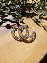 Load image into Gallery viewer, Flower Hoop Collection- Everyday Thin Hoops, forget-me-nots
