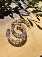 Load image into Gallery viewer, Flower Hoop Collection- Everyday Thin Hoops, forget-me-nots

