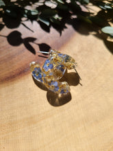 Load image into Gallery viewer, Flower Hoop Collection- Chunky Huggie Hoops, forget-me-nots

