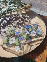 Load image into Gallery viewer, Square coasters, lavender, set of 2 , real pressed flower in resin, FDA food safe resin
