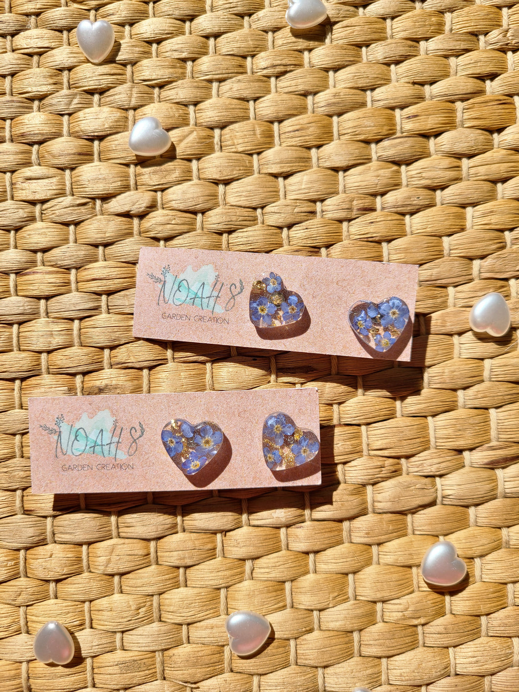 Valentines Day Collection-little heart earrings, stainless steel studded earrings, forget-me-not