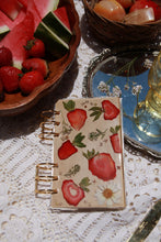 Load image into Gallery viewer, A6 Fruity notebook,  4.2 inches x 6.9 inches, customizable inside, customizable notebook rings
